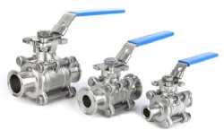 sanitary three pieces clamp ball valve