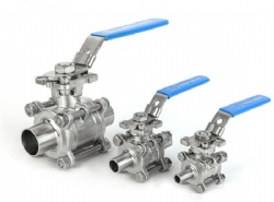 sanitary three pieces weld ball valve