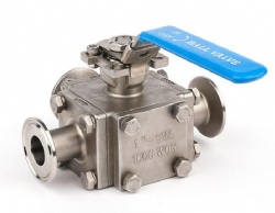 sanitary manual three ways ball valve