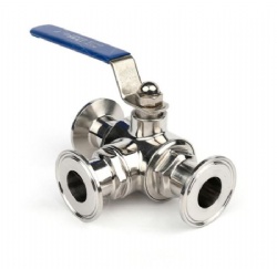 sanitary three ways ball valve