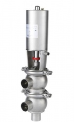 sanitary actuator angle divert valve